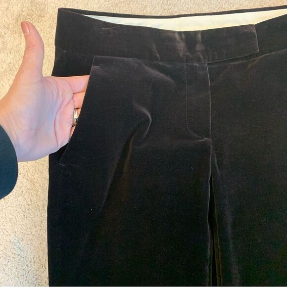 Theory Chocolate Brown velvet Tara pants Sz 4 - Picture 6 of 13